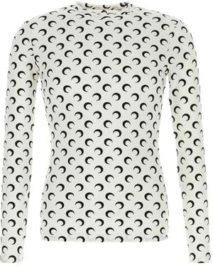 Marine Serre Jersey T-Shirt Met Print - Wit