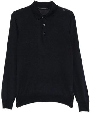 Tagliatore Long-Sleeve Polo Shirt - Black