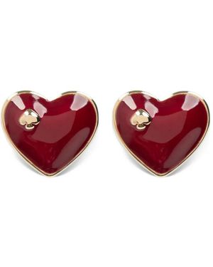 Kate Spade Heart-Shaped Spade Earrings - Red