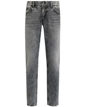 Dolce & Gabbana Zip-Up Straight-Leg Jeans - Grey