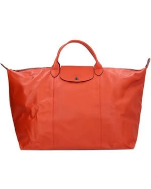Longchamp Leather Top-Handle Luggage - Rosso