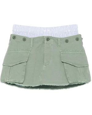 Alexander Wang Cargo Raw-Cut Skirt - Green