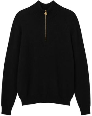 Versace Medusa Embroidered High Neck Jumper Size 50 - Black