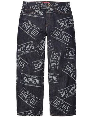 Supreme License Plate Baggy Jeans - Blue