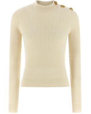 Balmain Jersey con botón - Neutro