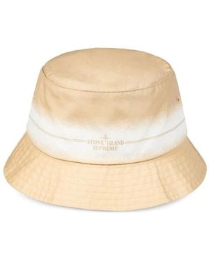 Supreme X Stone Island ストライプ ハット - ナチュラル