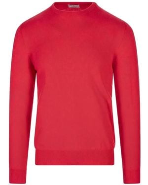 Fedeli Ribbed-Hem Sweater - Red