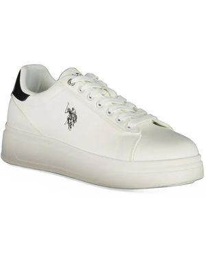 U.S. POLO ASSN. Logo-Embroidered Platform Sneakers - White