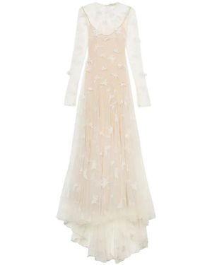 Blumarine Butterfly-Appliqué Maxi Dress - White