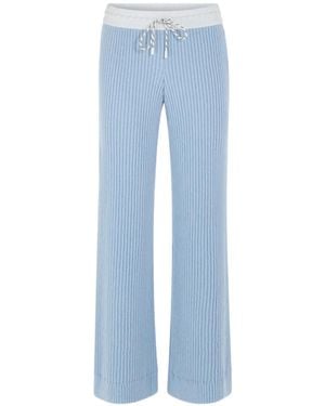 Marc Cain Welkom Ribbed Trousers - Blue