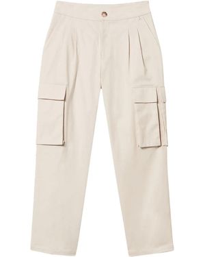 Twinset Asymmetric Cargo Pockets Trousers - Natural