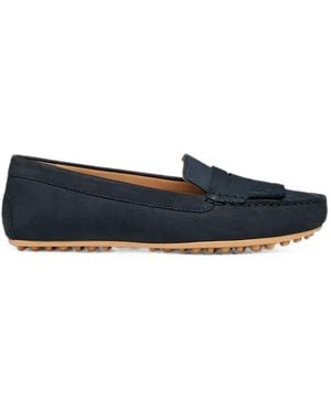 Geox Kalistena Fringe-Detail Suede Loafers - Blue