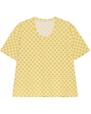 Maliparmi Geometric Round-Neck T-Shirt - Yellow