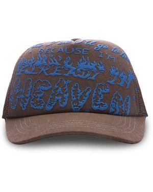JUNGLES JUNGLES Puff-Print Trucker Cap - Blue