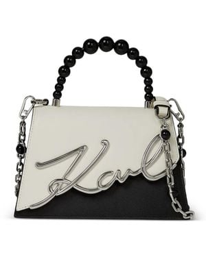 KARL LAGERFELD K/Signature Pearl-Embellished Tote Bag - Black