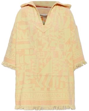Zimmermann Solstice Logo-Jacquard Beach Mini Dress - Natural