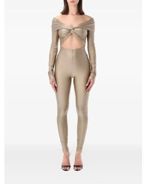 ANDAMANE Off-Shoulder Cut-Out Jumpsuit - Natural