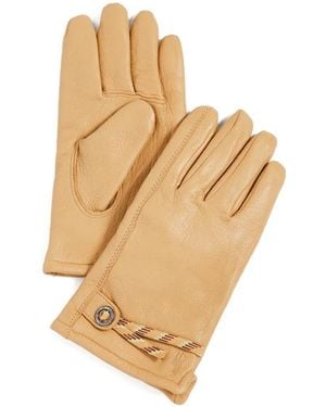 Polo Ralph Lauren Rope-Detail Leather Gloves - Natural