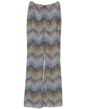 Missoni Chevron-Pattern Pants - Gray