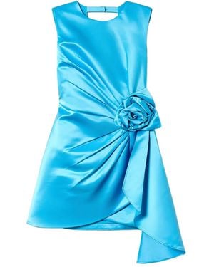 Twinset Abito Corto Smanicato Con Decorazione - Blu
