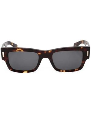Ferragamo Tortoiseshell-Effect Rectangle-Frame Sunglasses - Black