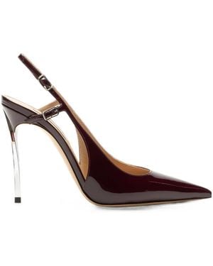 Casadei Superblade Patent Leather Slingback Pumps - Brown