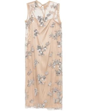 Ottod'Ame Sequin-Embellished Midi Dress - Natural