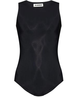 Jil Sander Stretch-Design Bodysuit - Black