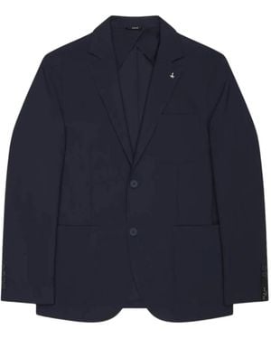 AT.P.CO Notched-Lapel Single-Breasted Blazer - Blue