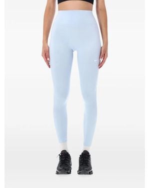 Nike Logo-Print High-Waisted Leggings - Blue
