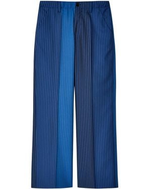 Marni Striped Straight Trousers - Blue