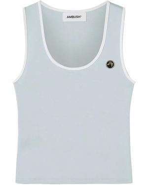 Ambush Top Con Cuello Redondo Y Placa Del Logo - Gris