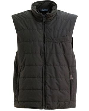 Fay Quilted Zip-Front Gilet - Black