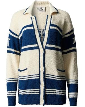 Perfect Moment Cardigan En Bouclé À Rayures - Blue