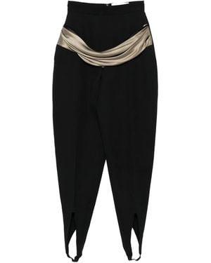 Burc Akyol Draped-Detail Stirrup Pants - Black