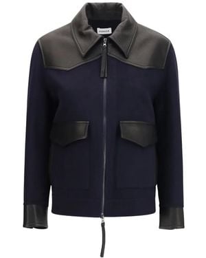 P.A.R.O.S.H. Leather-Trimmed Jacket - Blue