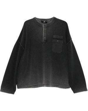 Represent Waffle-Knit Sweatshirt - Black
