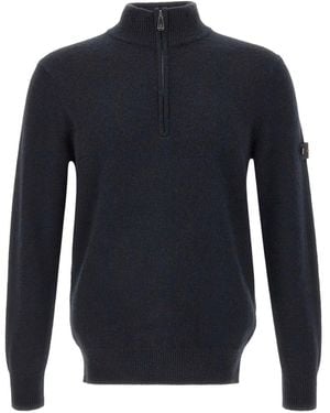 Peuterey Half-Zip Ribbed Jumper - Blue