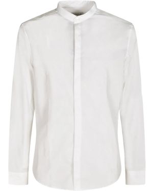 Dondup Camicia Con Colletto Alla Coreana - Bianco