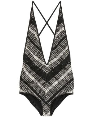 Missoni Badpak Verfraaid Met Pailletten En Zigzag Patroon - Zwart