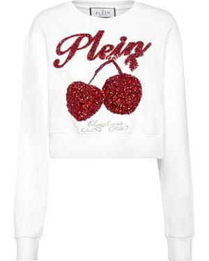 Philipp Plein Cherries Sweatshirt mit Logo - Rot