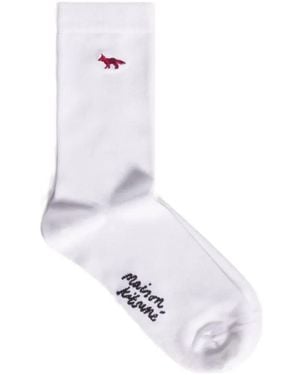 Maison Kitsuné Profile Fox Socks - White