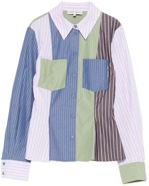 Stine Goya Striped patchwork shirt - Blau