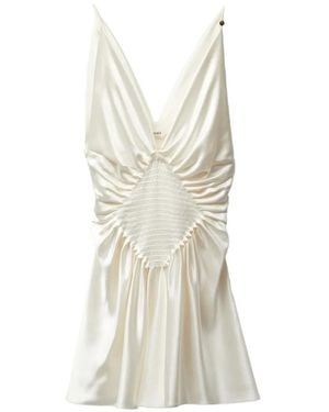 Versace Silk-Satin Mini Dress - White