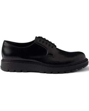 Prada Derby-Schuhe Aus Leder - Schwarz