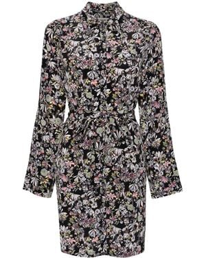 Zadig & Voltaire Botanical-Print Silk Shirtdress - Black