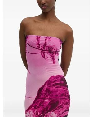 Desigual X Mr. Christian Lacroix Strapless Midi Dress - Pink