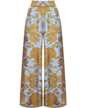 La DoubleJ Silk Palazzo Trousers - Blue