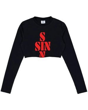 Vetements Cropped T-Shirt - Schwarz