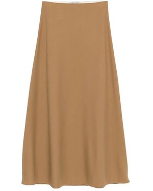 Alberta Ferretti High-Waisted Midi Skirt - Natural